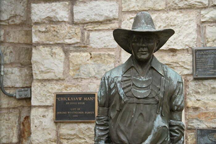 statue at Greater Southwest Historical Museum in Ardmore, OK