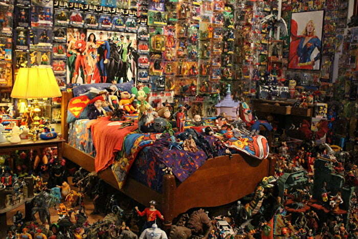 Bedroom full of toys at the Toy and Action Figure Museum in Pauls Valley Oklahoma