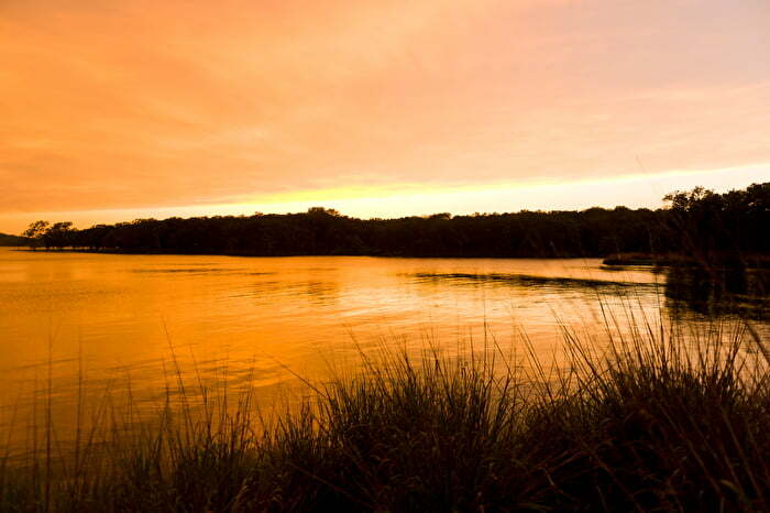 The Blue River in Tishomingo, Oklahoma at Sunset