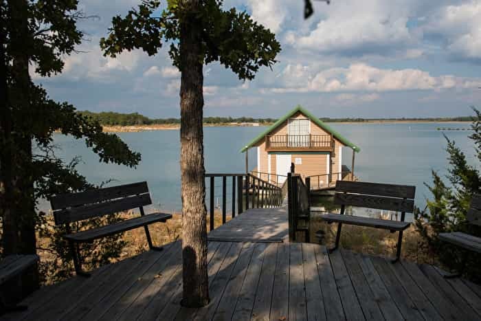 Lake Murray floating cabins in Oklahoma