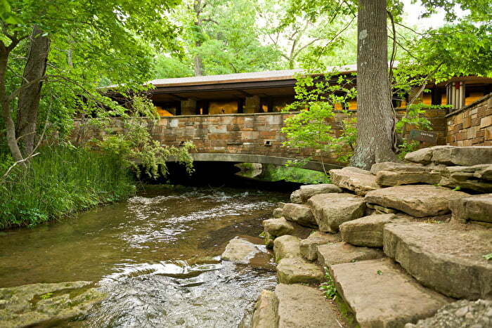 River flowing under Travertine Nature Center in Oklahoma