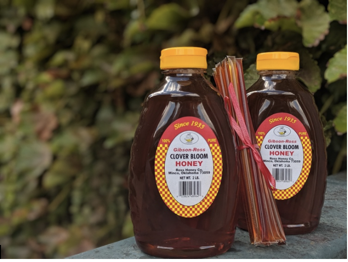 Bottled honey ready for sale