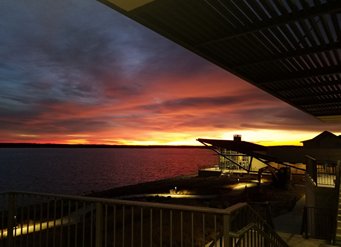 Sunset over lake